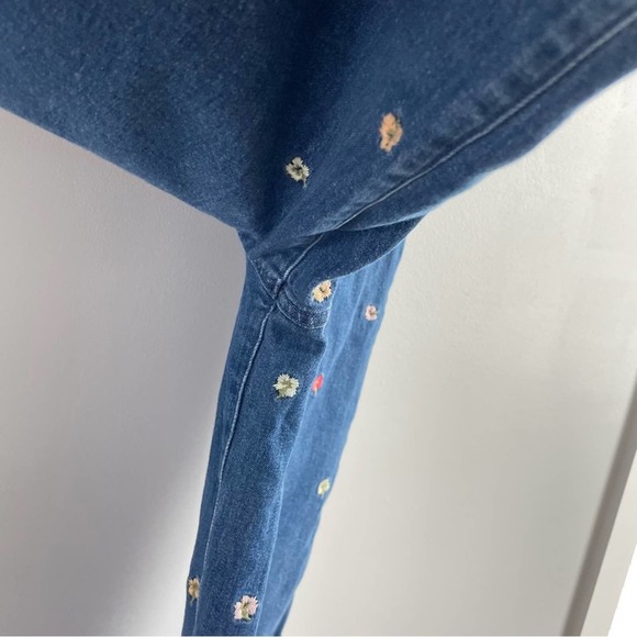 Madewell | Wide-Leg Crop Jeans Confetti Floral Embroidered Edition Flowers Capri - Picture 10 of 11